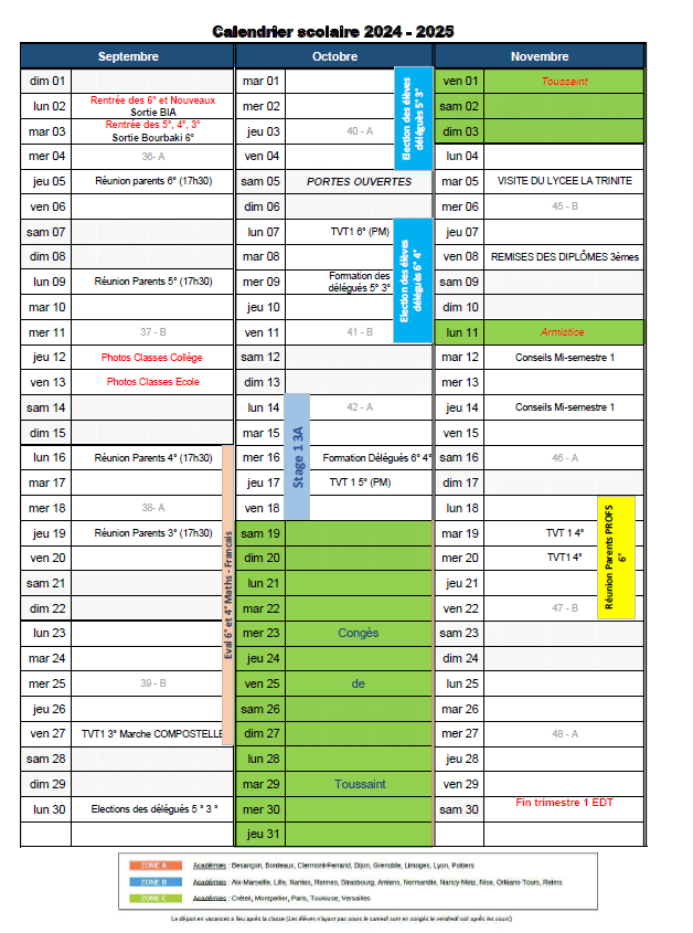 agenda annuel