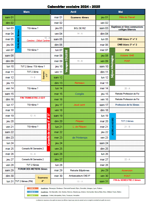 agenda annuel